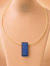Pendentif rectangle en lapis-lazuli lisse et brut