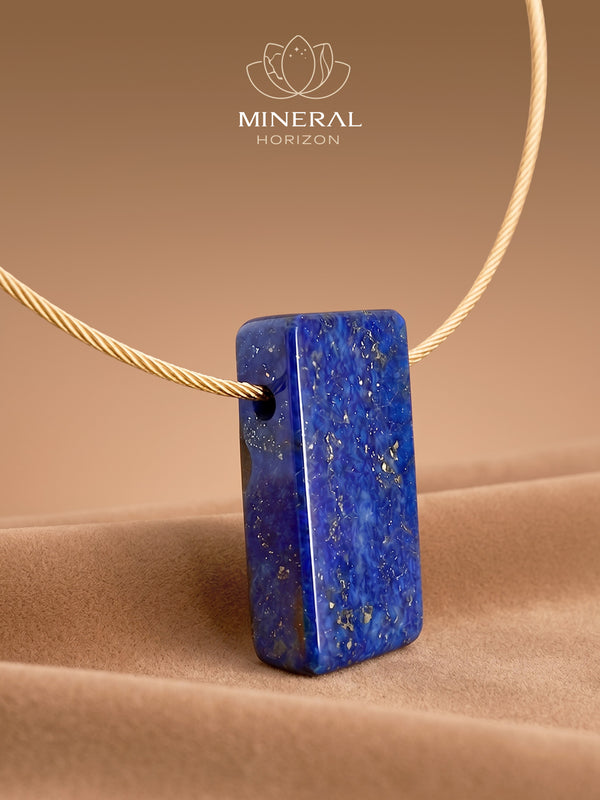 Pendentif rectangle en lapis-lazuli – l'éveil de l'intuition