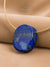 Pendentif rond en lapis-lazuli lisse et brut