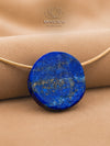 Pendentif rond en lapis-lazuli lisse et brut
