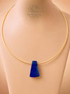 Pendentif en trapèze en lapis-lazuli lisse et brut