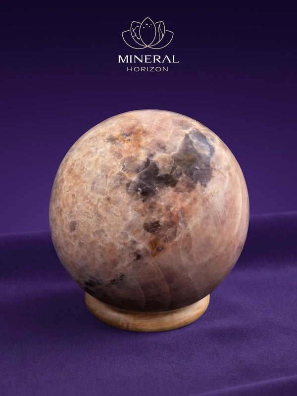 Grande sphère en pierre de lune – lumière contemplative