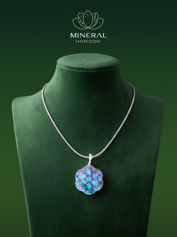 Pendentif fleur de vie en labradorite – gardienne des énergies