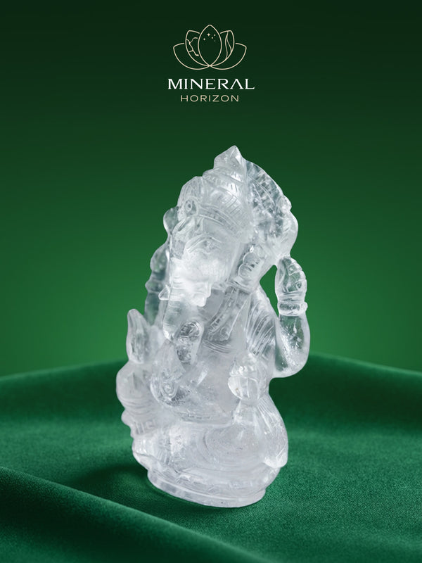 Ganesh en cristal de roche – lumière des nouveaux horizons