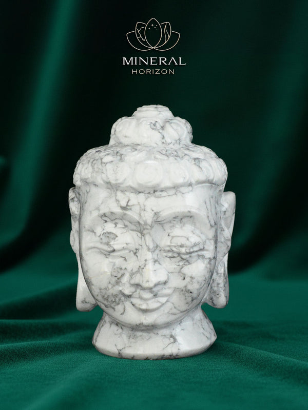 Grande statue - Tête de bouddha en Howlite