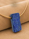 Pendentif rectangle en lapis-lazuli lisse et brut
