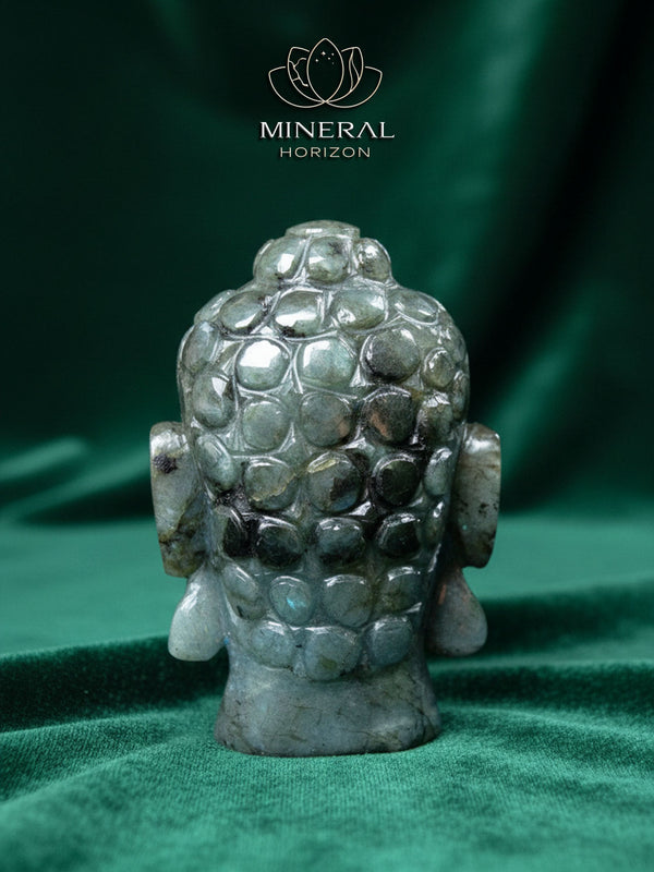 Grande statue - Tête de bouddha en labradorite