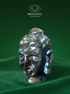 Grande tête de Bouddha en labradorite – reflets de sagesse