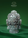 Grande tête de Bouddha en labradorite – reflets de sagesse